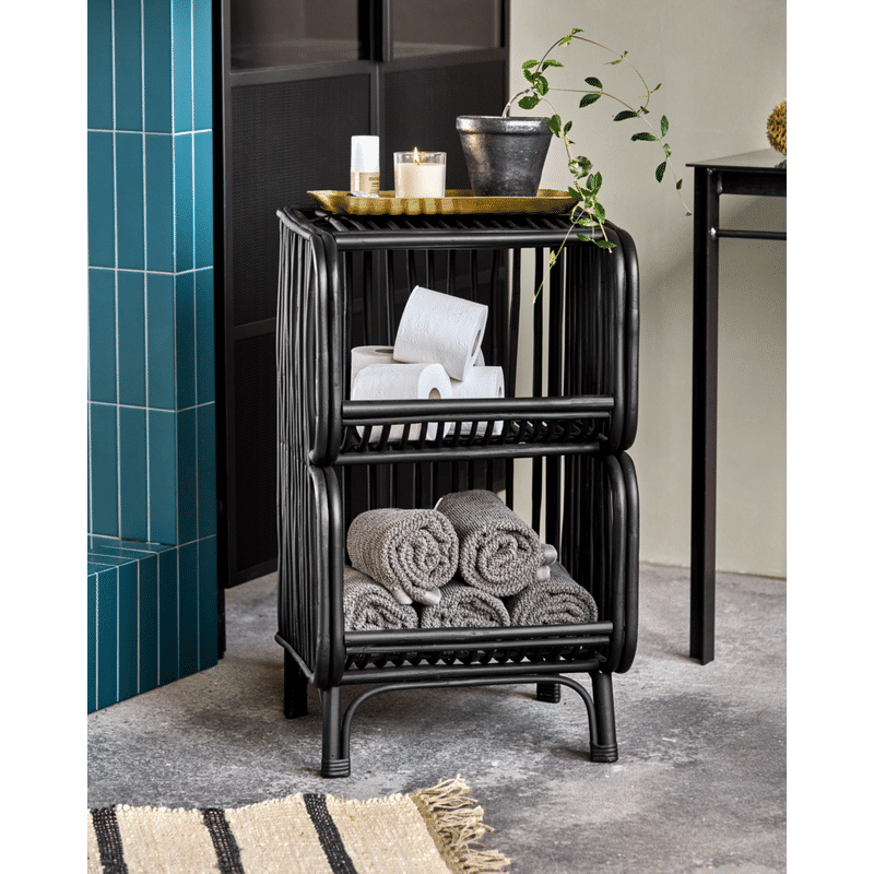 Mesa auxiliar con estante House Doctor, color negro