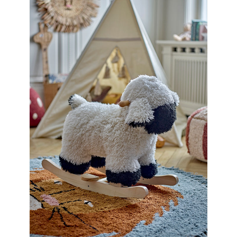 Jouet à bascule Bloomingville MINI Dolly, Mouton, Blanc, Polyester