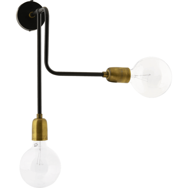 House Doctor Molecular Wandlamp, Zwart, Messing