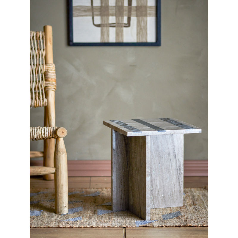 Mesa auxiliar Clea de Bloomingville, marrón, mármol