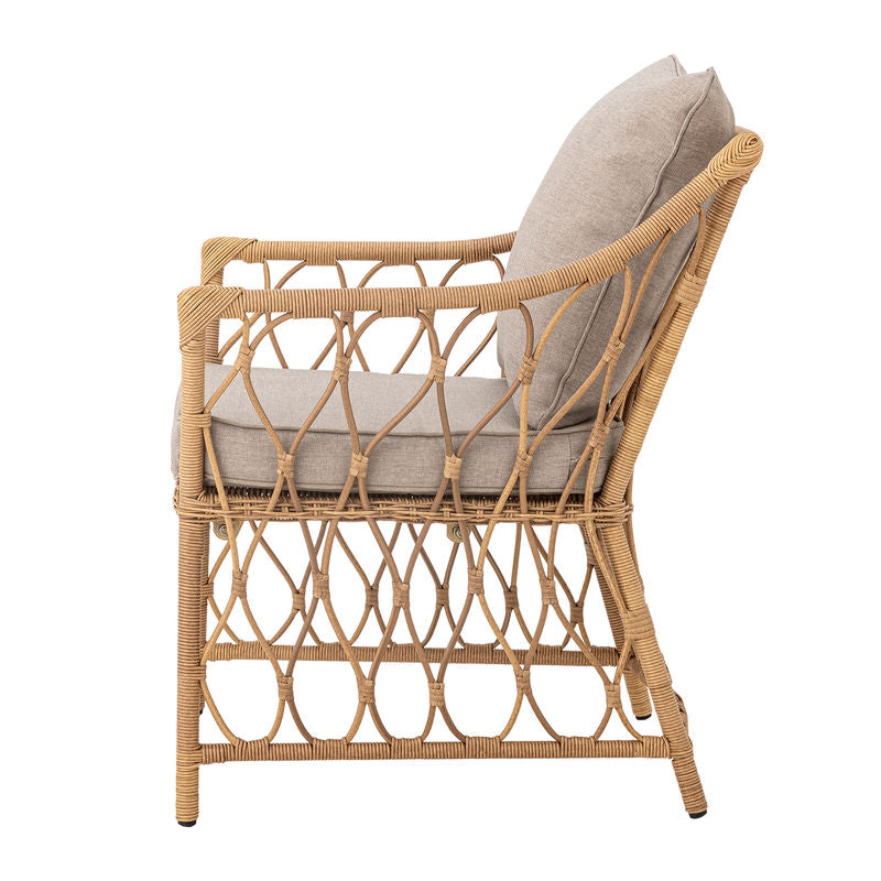Bloomingville Belluce Loungestoel met voetenbank, naturel
