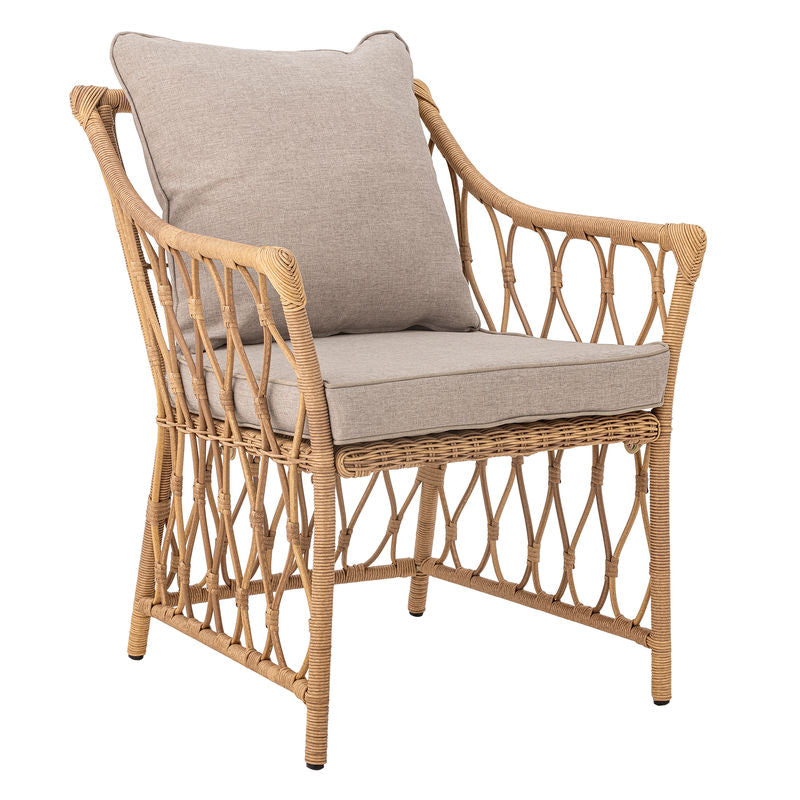 Bloomingville Belluce Loungestoel met voetenbank, naturel