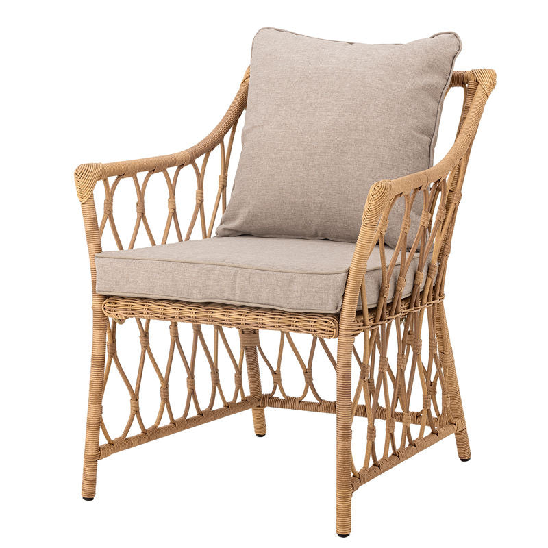 Bloomingville Belluce Loungestoel met voetenbank, naturel