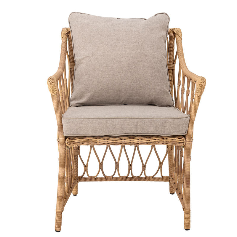 Bloomingville Belluce Loungestoel met voetenbank, naturel