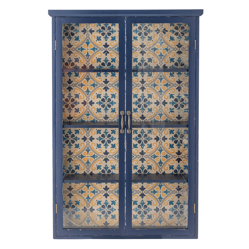 Creative Collection Hazem Schrank, blau, Holz, Glas