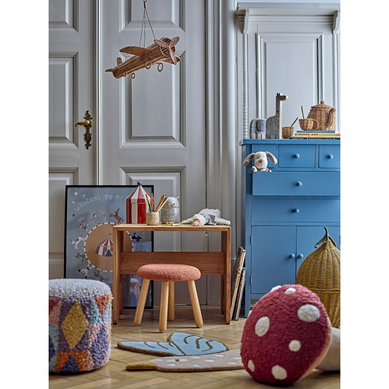 Bloomingville MINI Miaki Pouf, Grau, Baumwolle