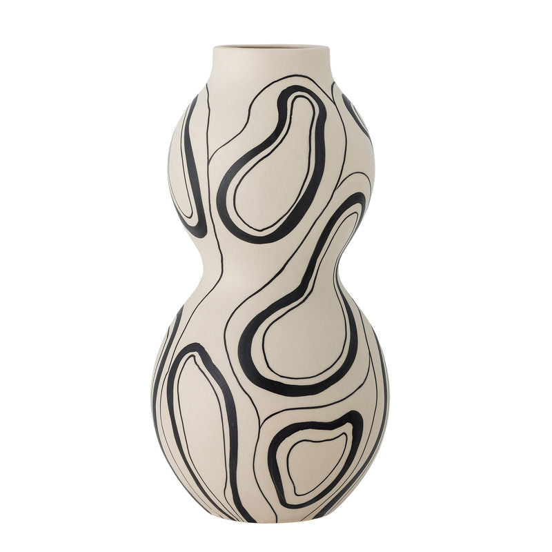 Bloomingville Nicola Vase, Schwarz, Keramik