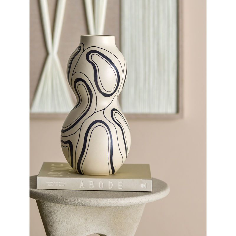 Bloomingville Nicola Vase, Schwarz, Keramik