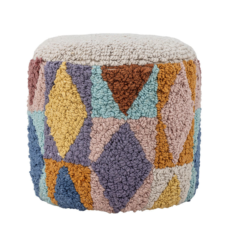 Bloomingville MINI Miaki Pouf, Grau, Baumwolle
