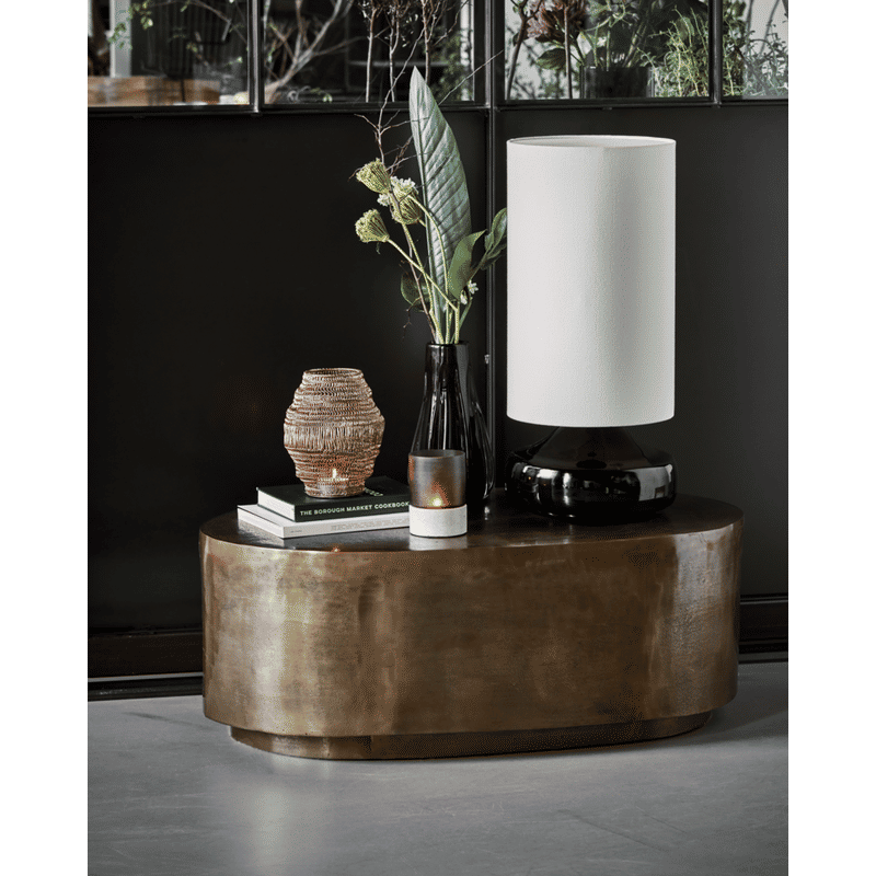 Table basse Rota de House Doctor, finition en cuivre antique