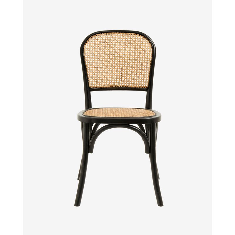 Nordal Wicky stoel, zwart, hout, rotan