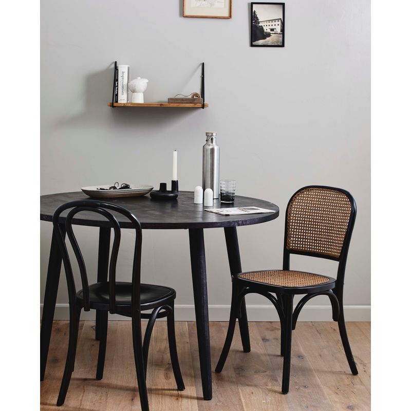 Nordal Wicky stoel, zwart, hout, rotan