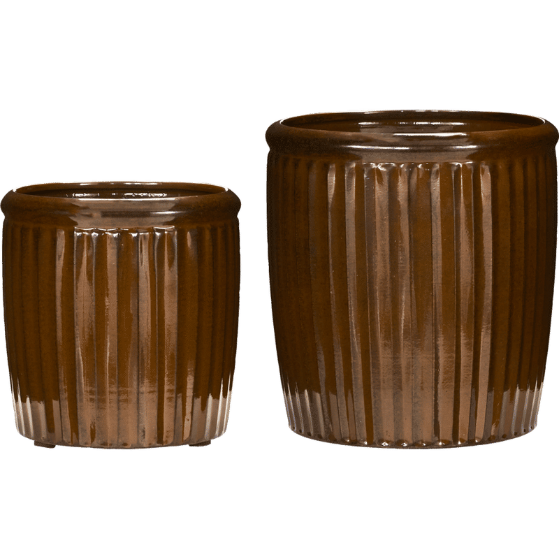 Pots de fleurs House Doctor Groove, Marron