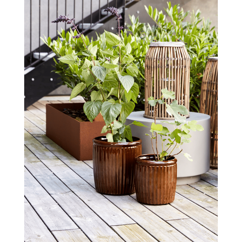 Pots de fleurs House Doctor Groove, Marron