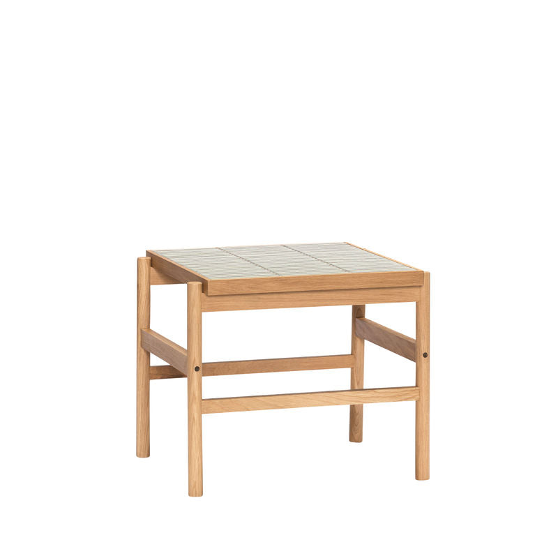 Hübsch Tile table d'appoint, menthe, bois naturel