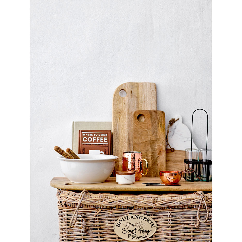 Creative Collection Mael Pot avec Couvercle, Blanc, Marbre