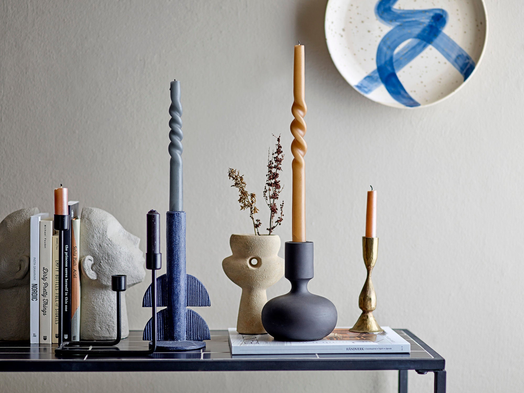 Bloomingville, table console june, Noir, Stone