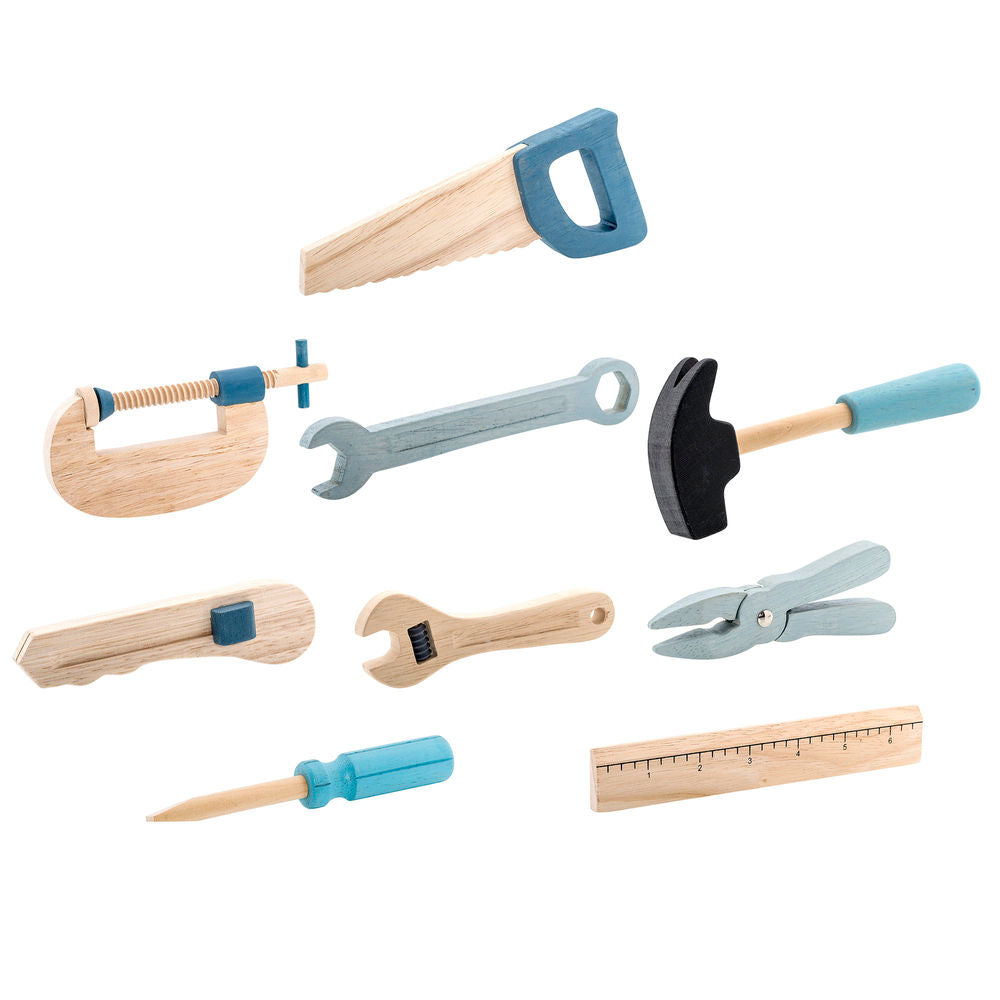 Bloomingville MINI Robin - Ensemble d'outils pour jouets, bleu, hêtre