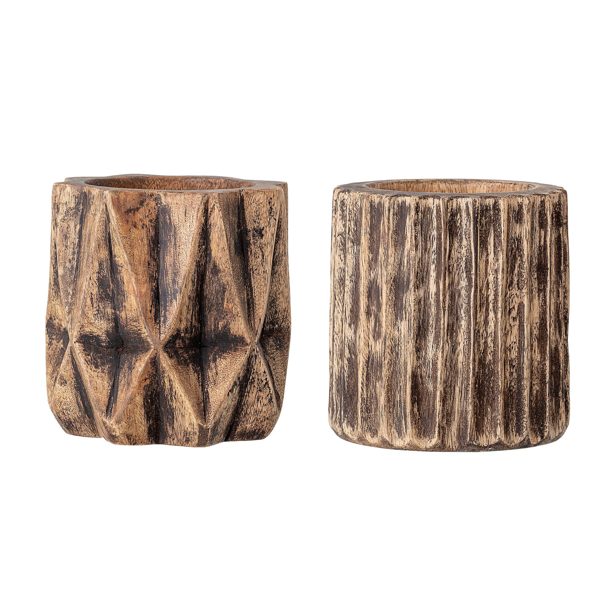 Kreative Sammlung Bernard Deco Blumentopf, Braun, zurück gezocktes Holz