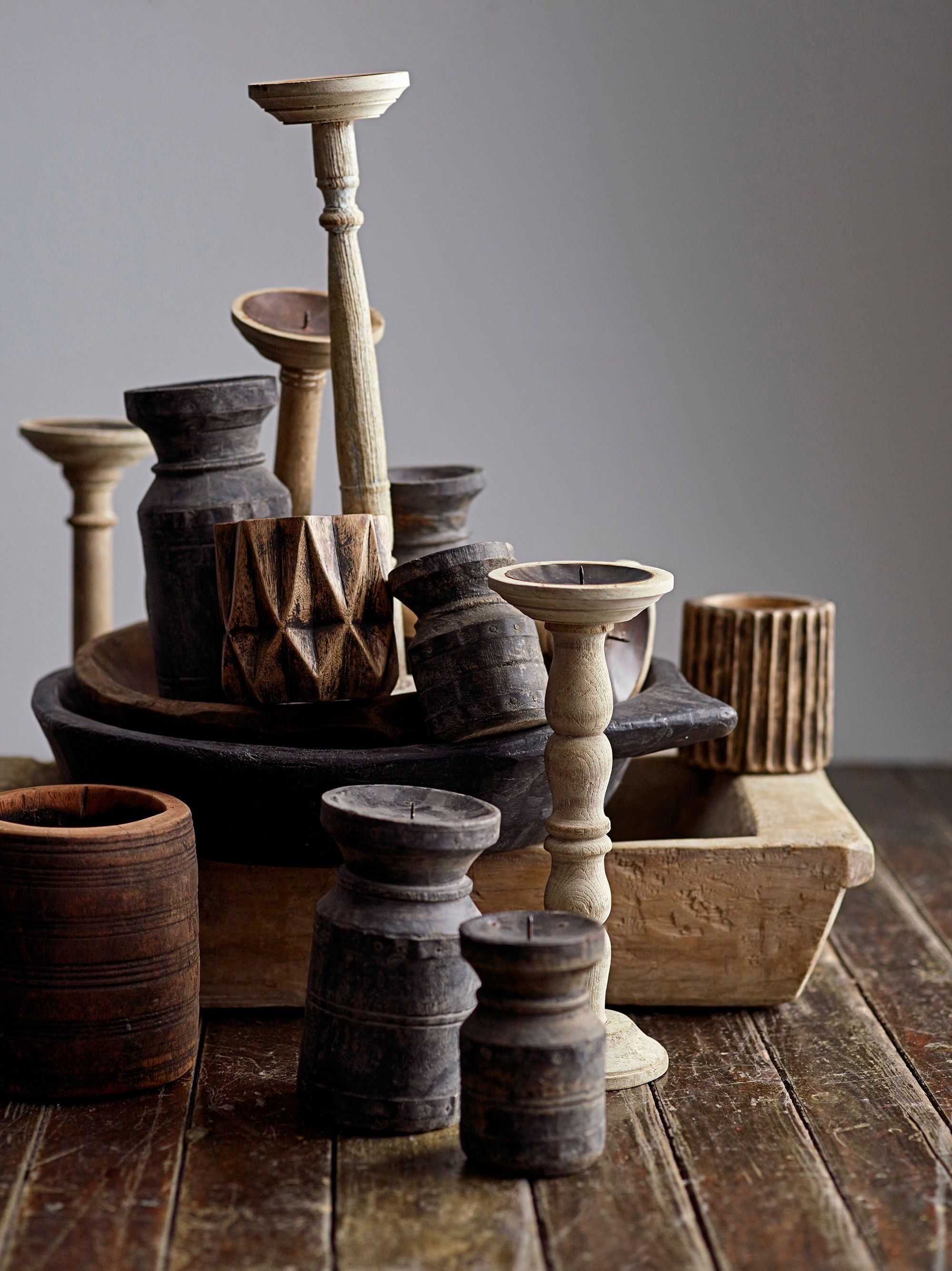 Kreative Sammlung Bernard Deco Blumentopf, Braun, zurück gezocktes Holz
