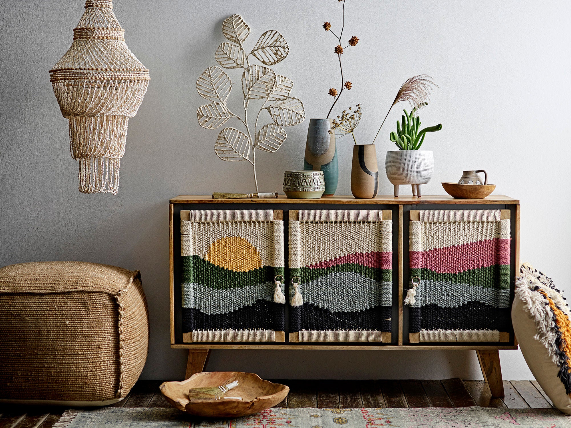 Creative Collection Ziza Wanddecoratie, Wit, Metaal