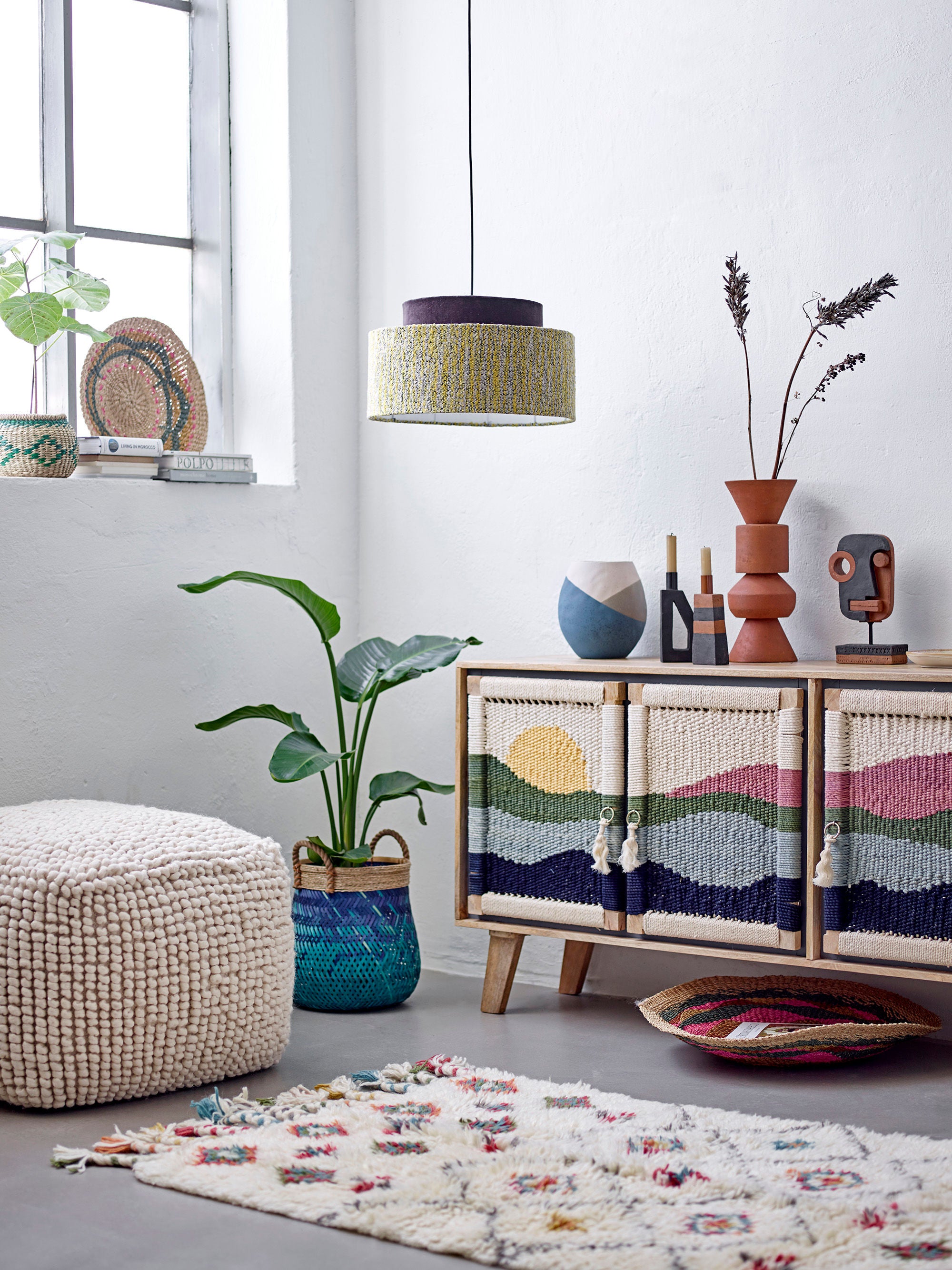 Creative Collection Suna Pouf, Natuur, Wol