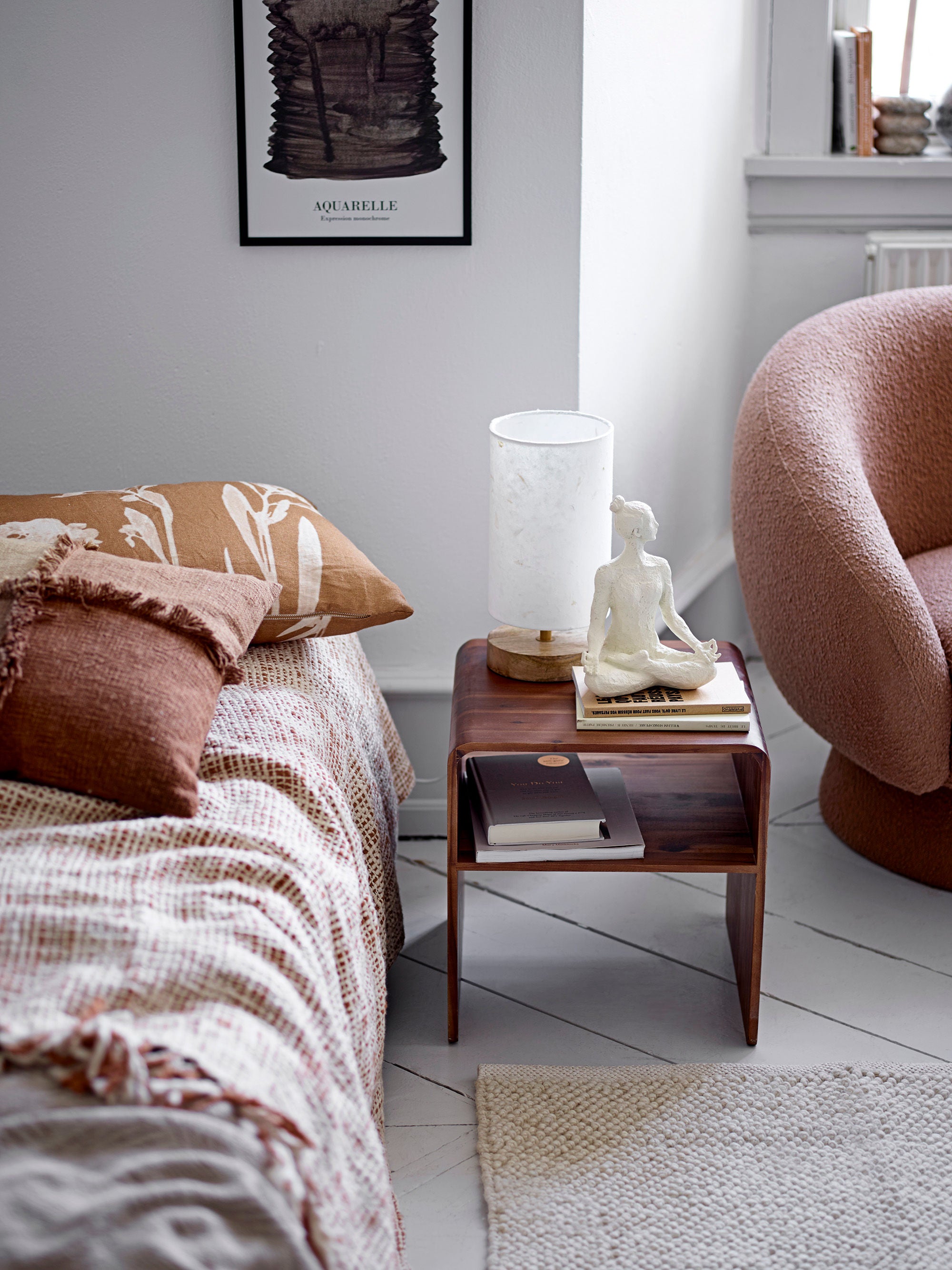 Alfombra Bloomingville Madeleine, blanco, lana