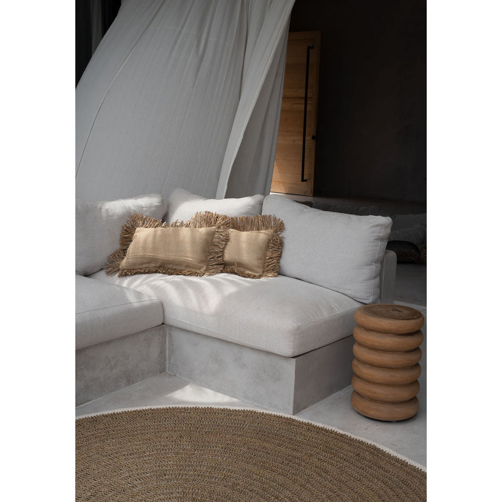 Bazar Bizarre Rond Seagrass & Coton Tapis-Blanc Naturel-100