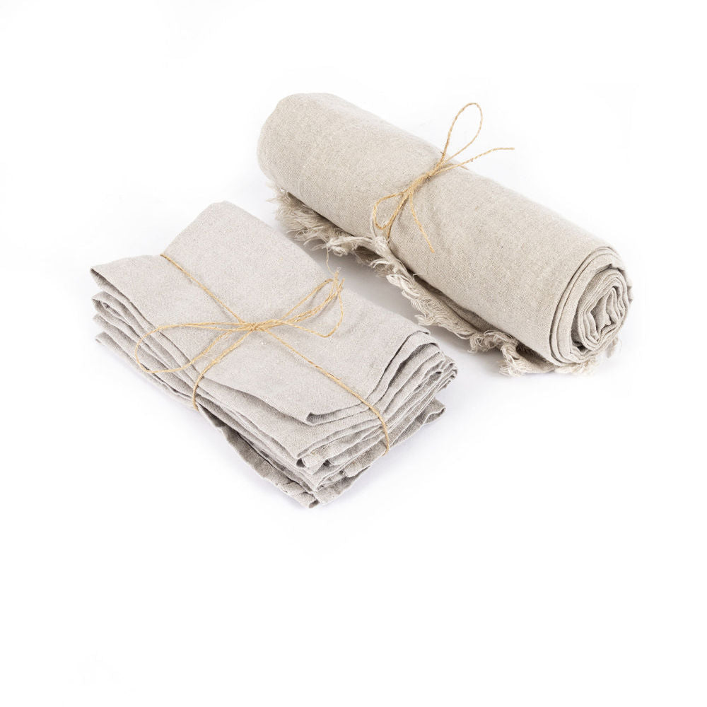 Bazar Bizarre Die Leinen Tischdecke-Beige - 150x250