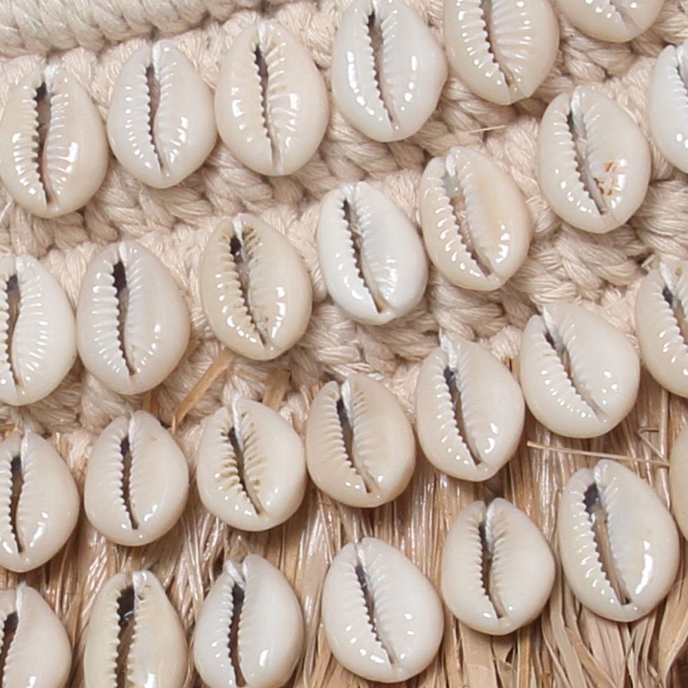 Bazar Bizar Le Miroir Raffia Cauris-Blanc Naturel