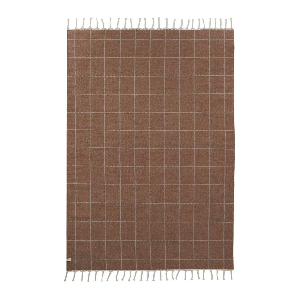 OYOY LIVING Raster vloerkleed - Karamel / Offwhite