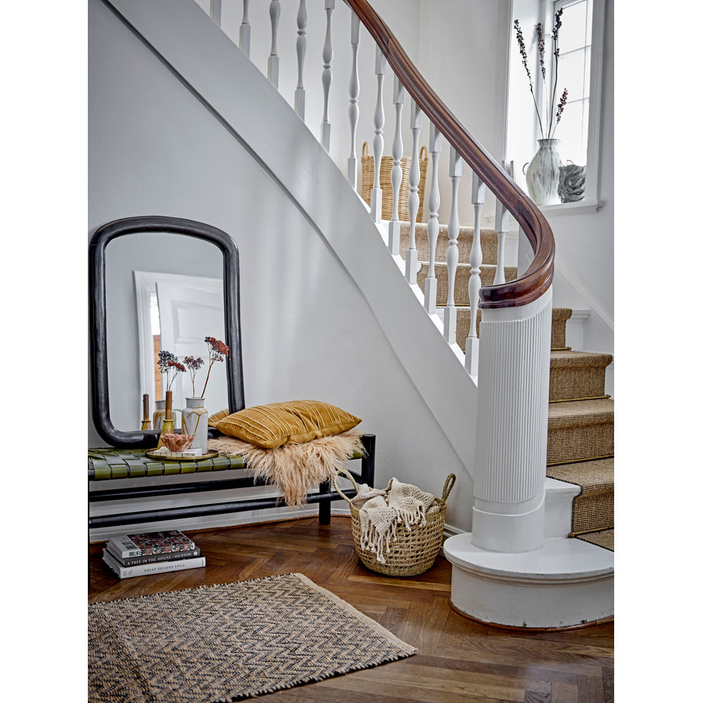 Alfombra Bloomingville Lieu, negro, yute