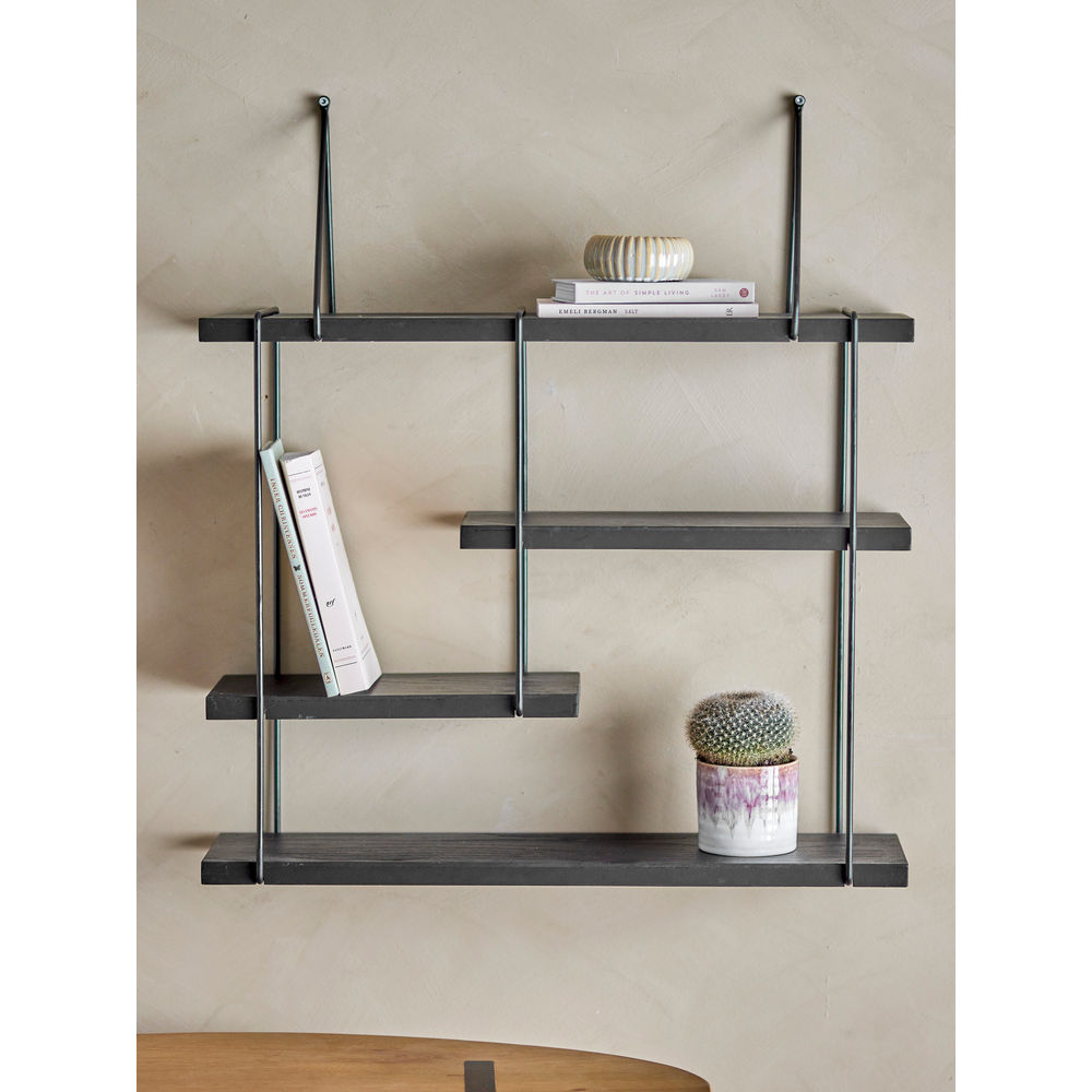Bloomingville Lewis Plank, Zwart, Vurenhout