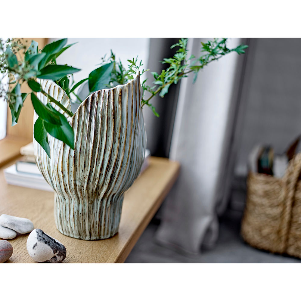 Bloomingville Mahira Vaas, Vert, Grès