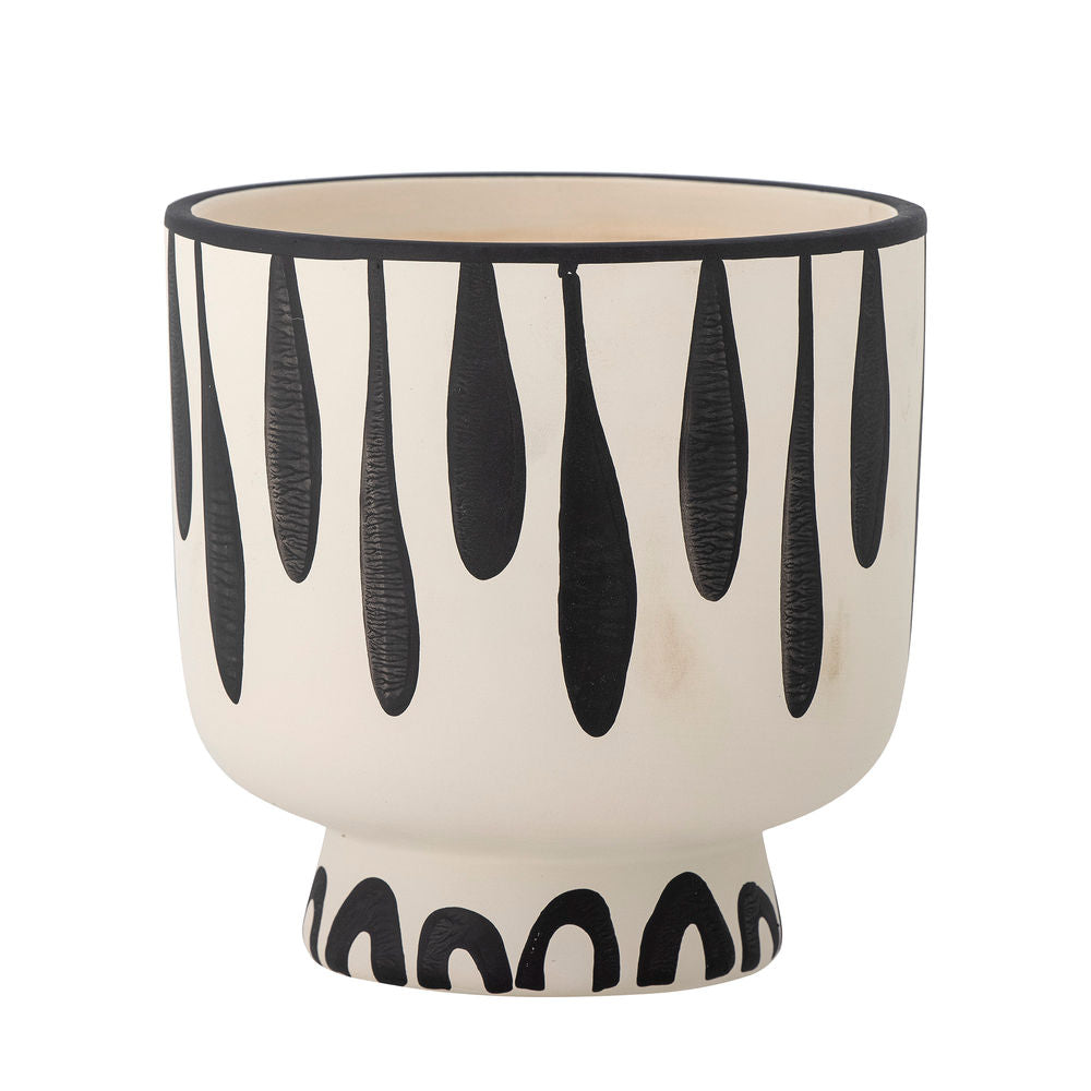 Bloomingville Malena Bloempot, Zwart, Terracotta