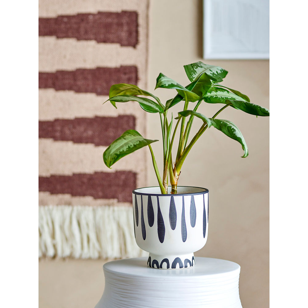 Bloomingville Malena Bloempot, Zwart, Terracotta