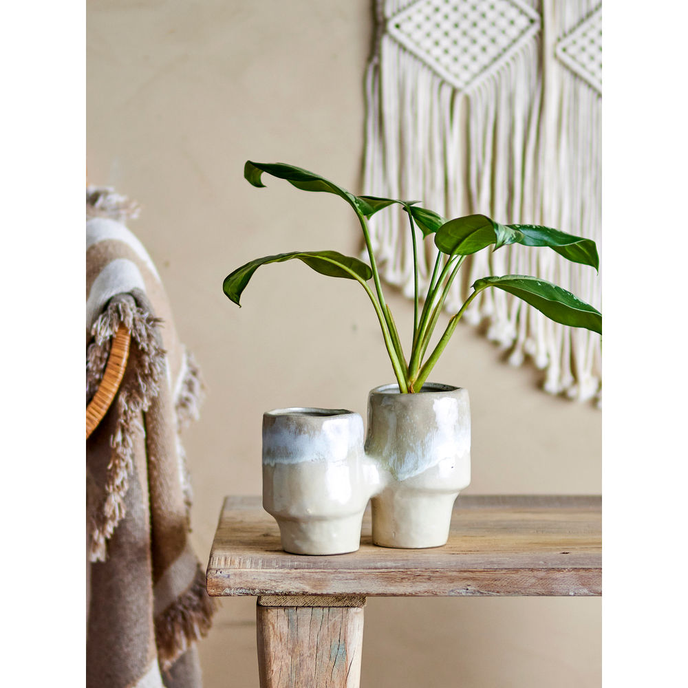 Bloomingville Maiak Bloempot, Bruin, Steengoed