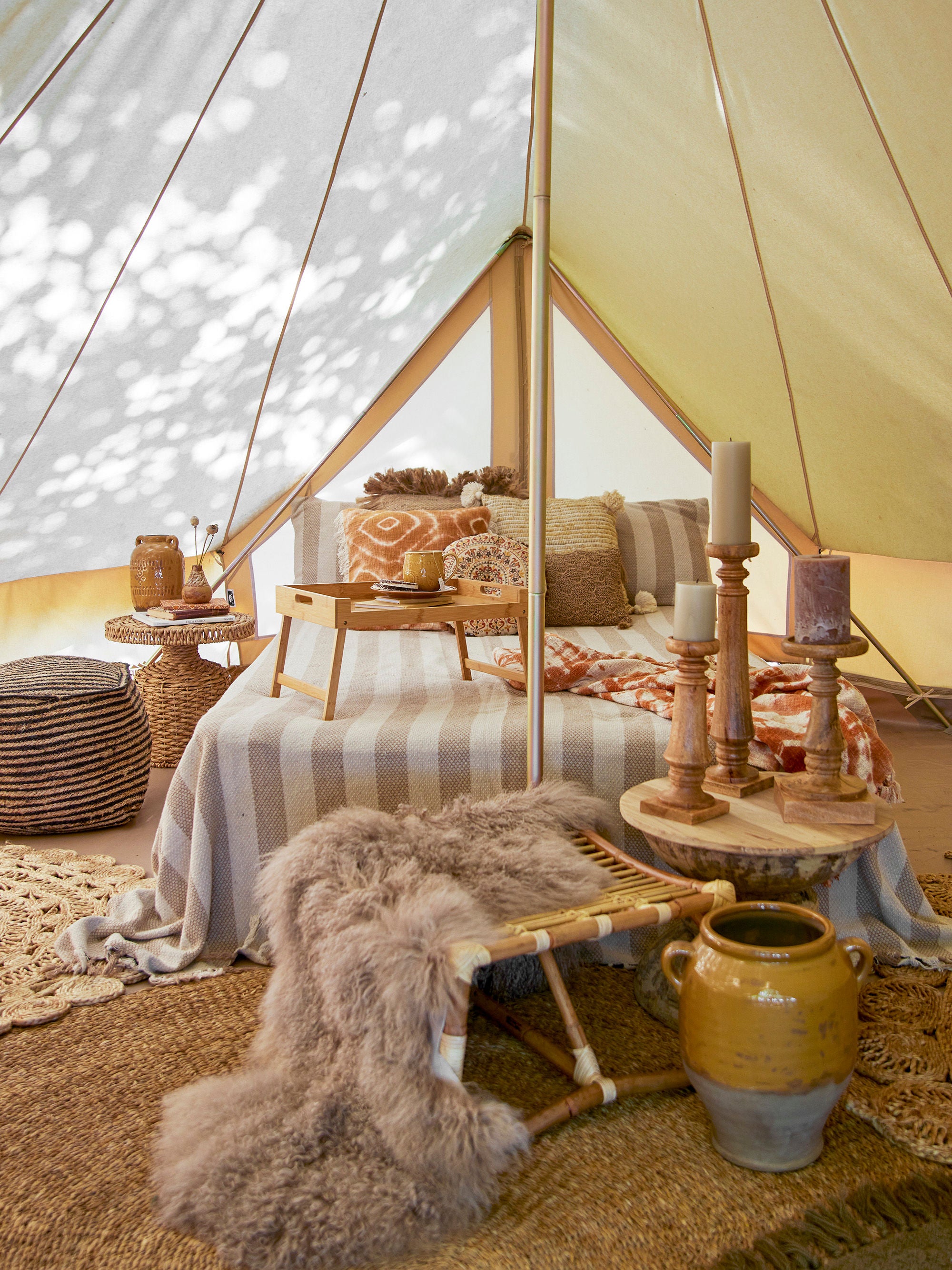 Blooming ville Aden Tablett tisch, Natur, Bambus