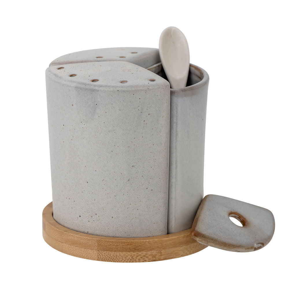 Blooming ville Josef ine Salz & Pfeffer Set, grau, Steinzeug