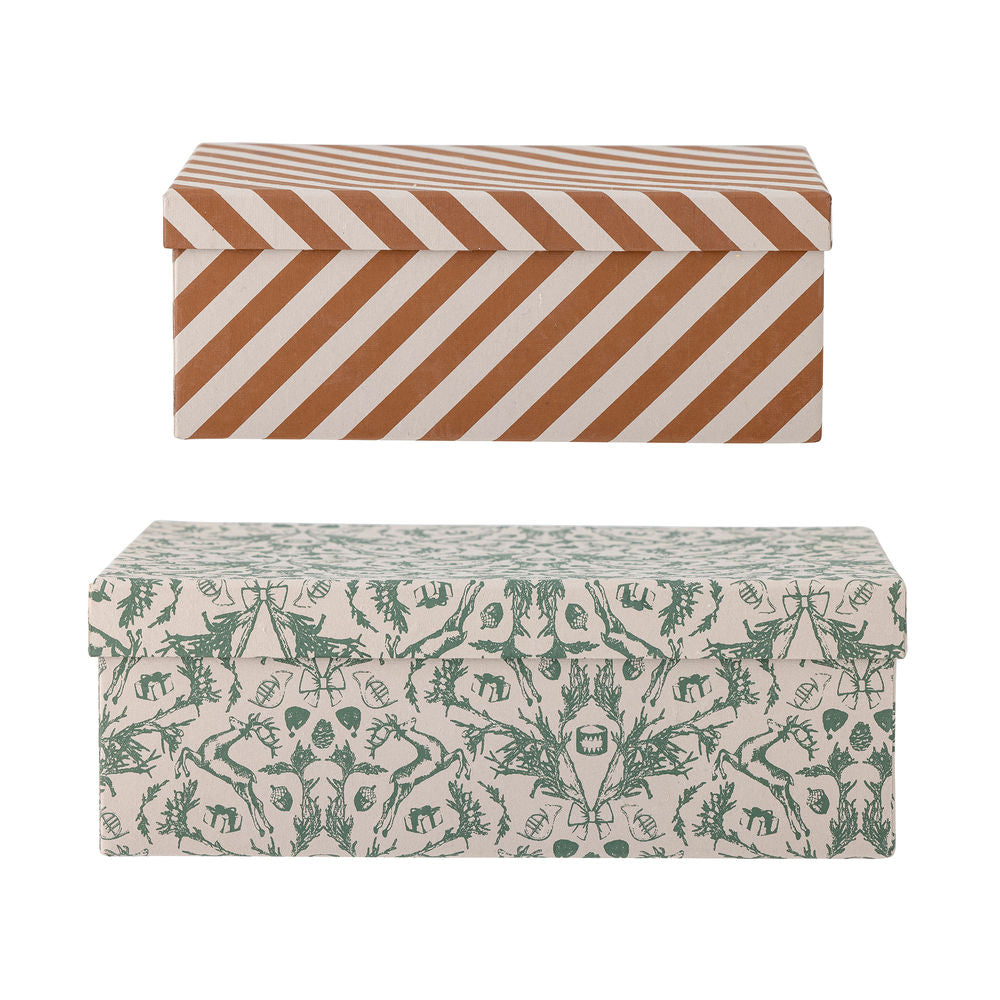 Bloomingville Mariannoos met Deksel, Groen, Papier