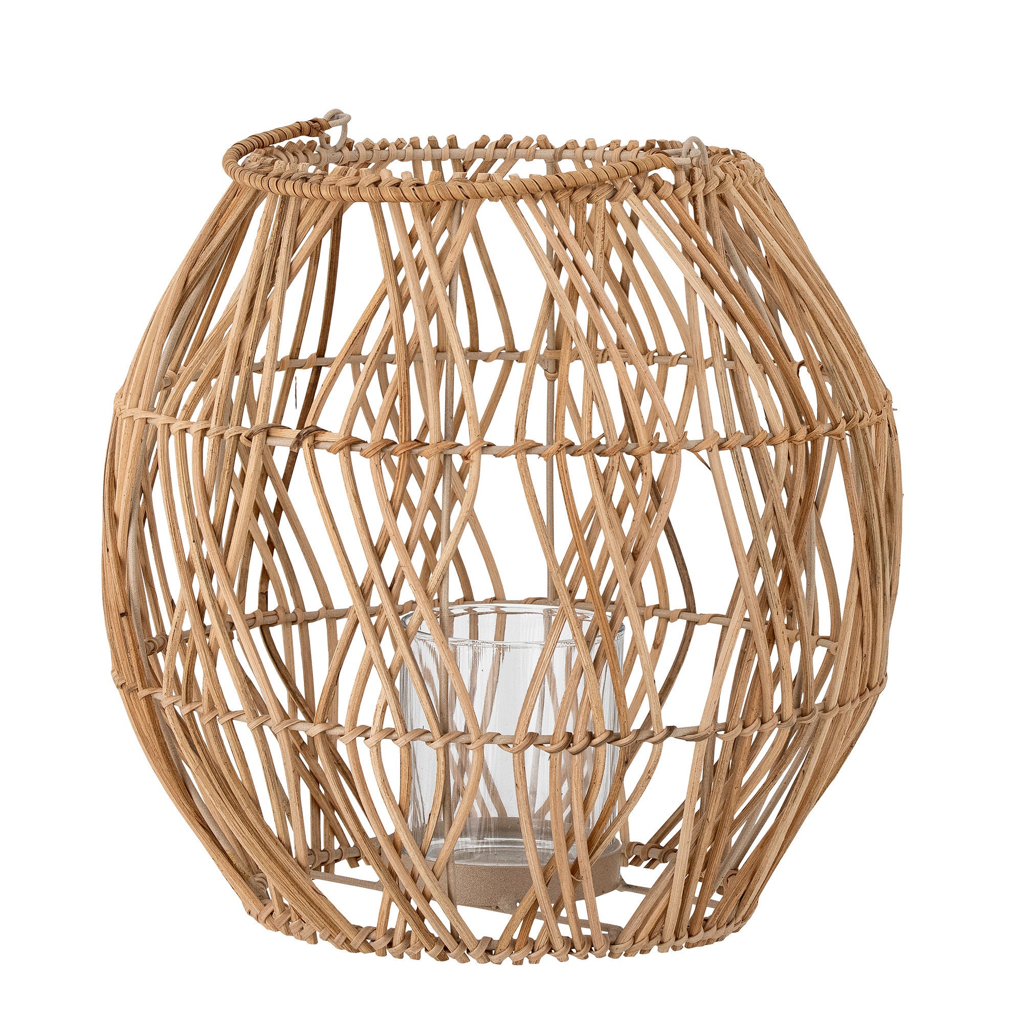 Creative Collection Maiga Lantern with/Glass, Nature, Rattan