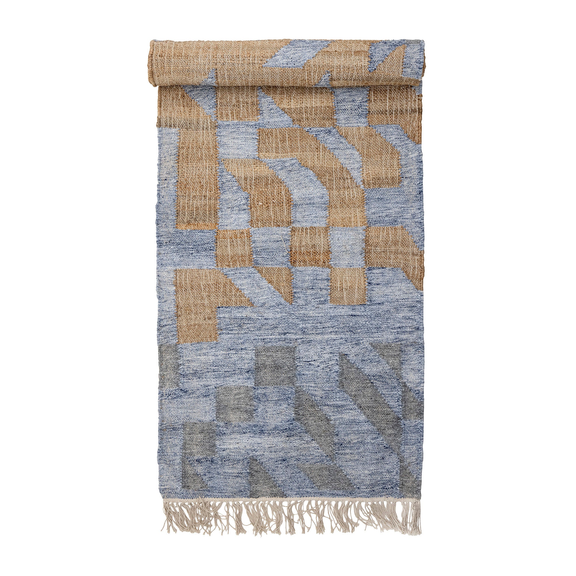 Bloomingville Tapis Vikka, Bleu, Jute