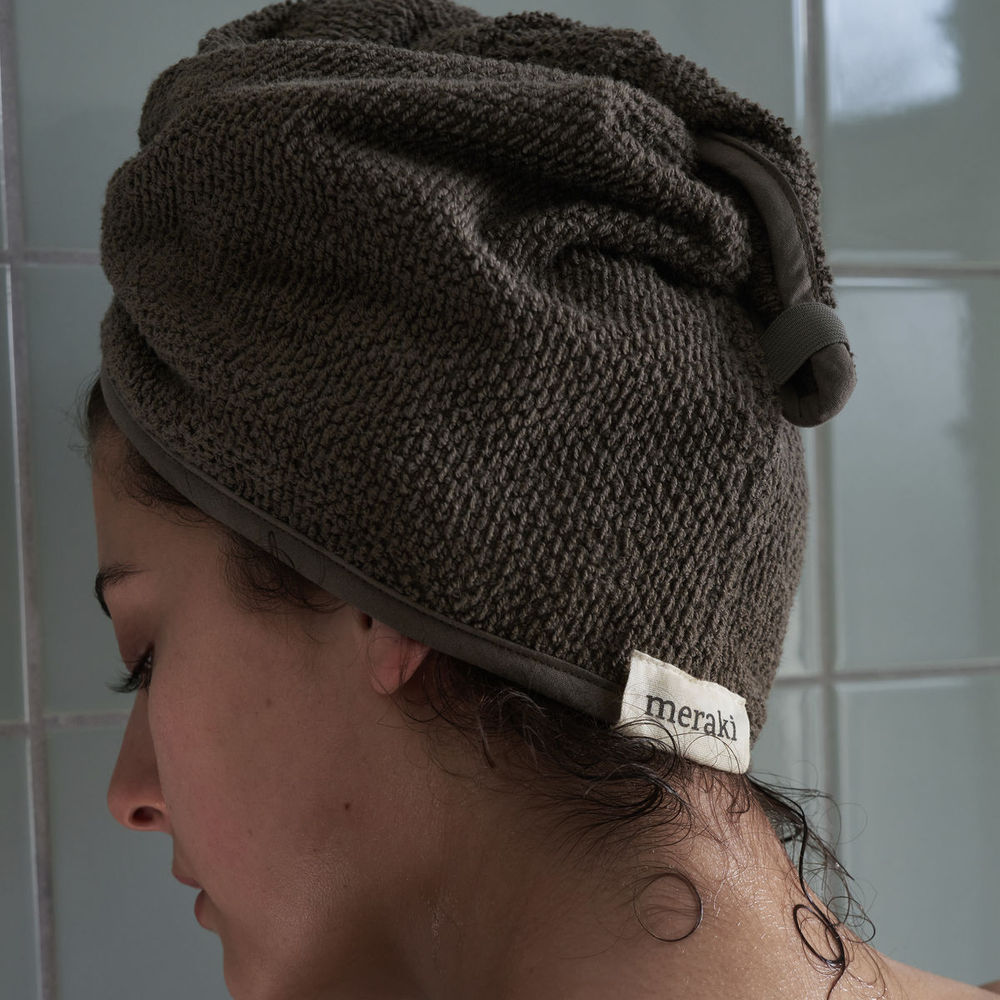 Meraki Haar Handtuch, Solid, Armee