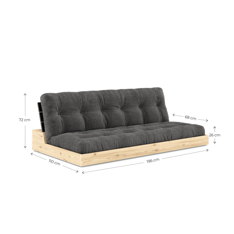 Karup Design BASE CLAIR LAQUE W. MATELAS MIXTE 5 COUCHES SORBET ROSE