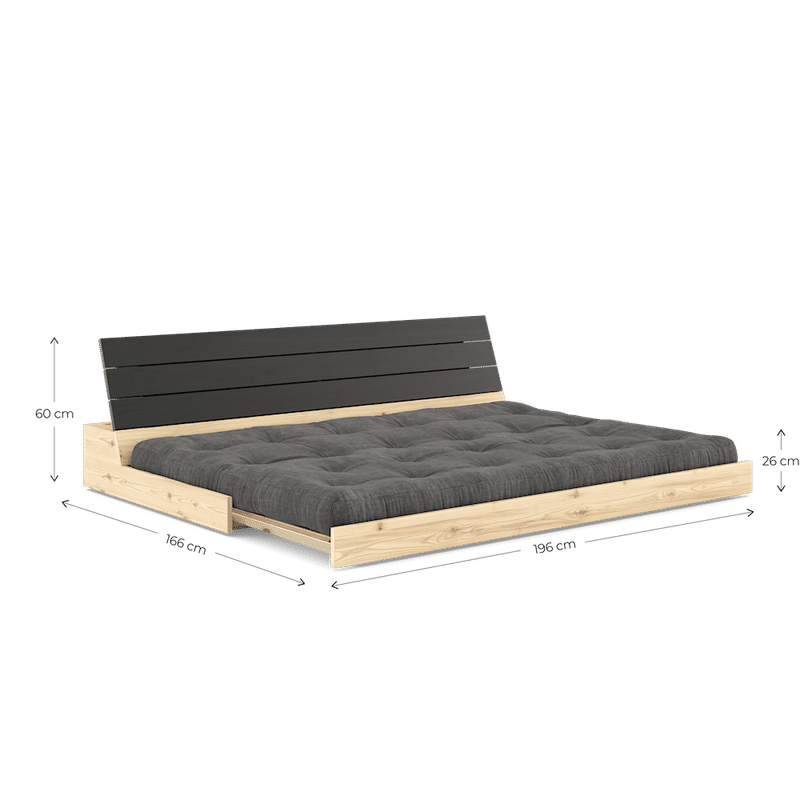 Karup Design BASE CLAIR LAQUE W. MATELAS MIXTE 5 COUCHES RUBY REDD