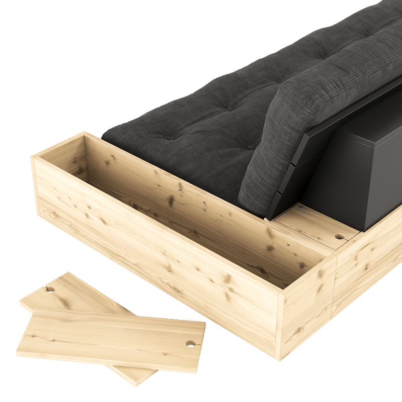 Karup Design BASE KLARE LACKIERT W. 2 SIDEBOXES KLAREN W. 5-Schicht GEMISCHTE MATRATZE NAVY