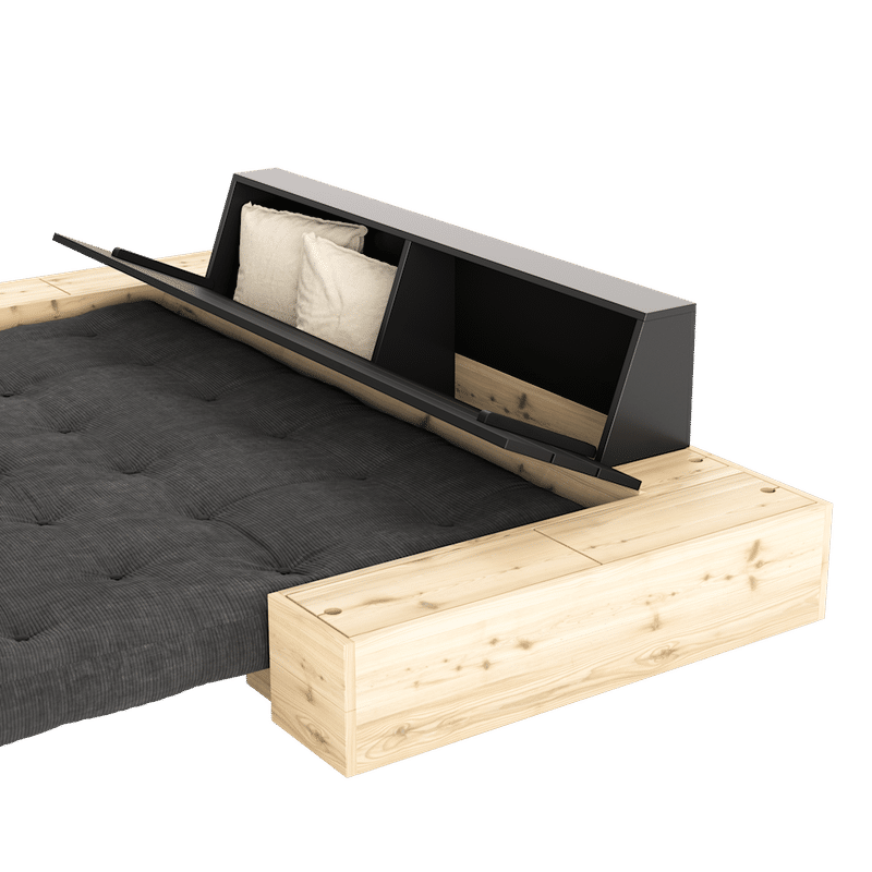 Karup Design BASE KLARE LACKIERT W. 2 SIDEBOXES KLAREN W. 5-Schicht GEMISCHTE MATRATZE NAVY