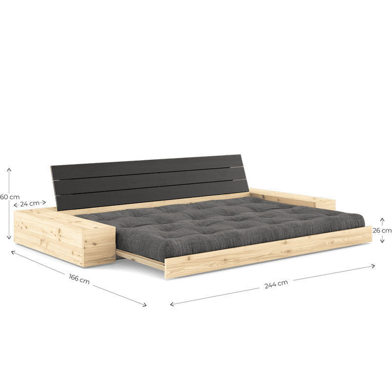 Karup Design BASE KLARE LACKIERT W. 2 SIDEBOXES KLAREN W. 5-Schicht GEMISCHTE MATRATZE NAVY