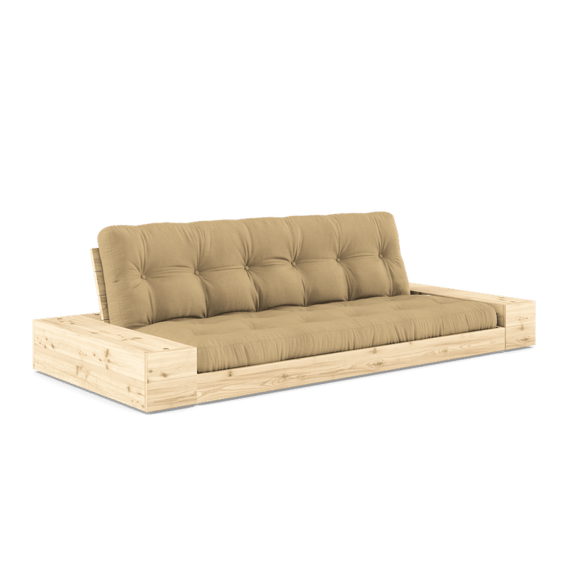 Karup Design BASE CLARO LACADO W. 2 CAJAS CLARAS W. COLCHÓN MIXTO 5 CAPAS TRIGO BEIGE