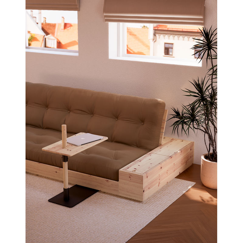 Karup Design BASE CLARO LACADO W. 2 CAJAS CLARAS W. COLCHÓN MIXTO 5 CAPAS TRIGO BEIGE